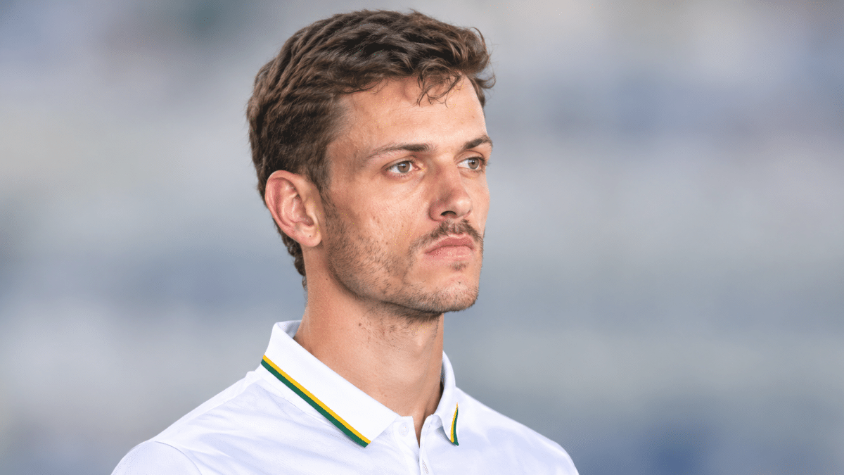 Marco Jansen, South African left-arm fast-bowling all-rounder, in his cricket jersey.