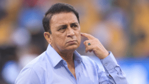 Sunil Gavaskar Indian cricketer in a light blue shirt